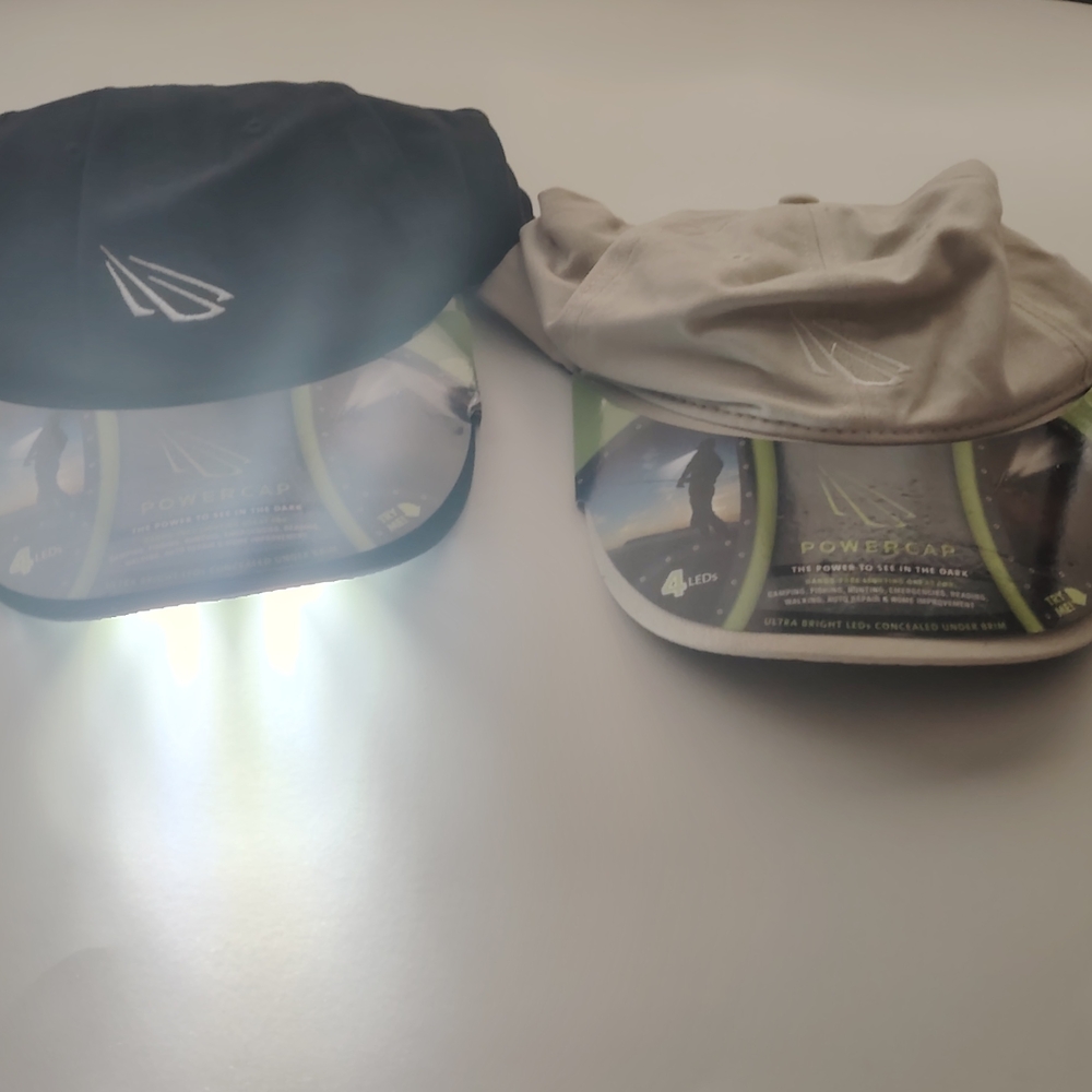 LED Lighted Hats - Black and Tan